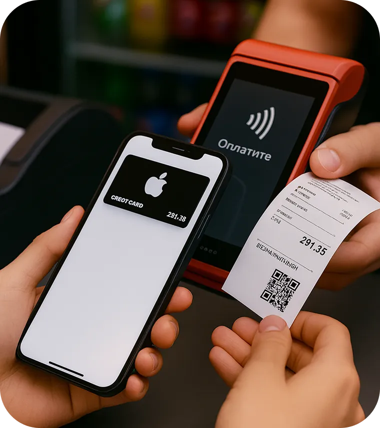 Покупатель оплачивает покупку и получает чек